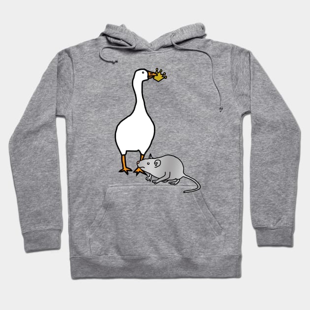 Gaming White Goose Steals Crown from Metal Rat Hoodie by ellenhenryart